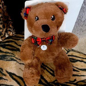 Dog Toy Stuffed Teddy Bear w/ Squeak Holiday New w/ Tag! Small